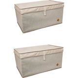 Ural Store 2'li Çok Amaçlı Kapaklı Mega Plus Kutu Kahverengi Hurç 70 x 40 x 30 cm