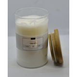 Urania Candle Urania | Doğal Tarçın Kokusu | %100 Doğal Soya Mum | Bambu Kapaklı Cam Kavanoz | Vegan|bambu - SADE SOYA MUM