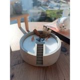 Urania Candle Urania | Soya Mum | Doğal Lavanta -Sandal Ağacı- Tarçın- Amber- Kahve Kokusu |%100 Doğal Soya Mum | Merdivenli Gri Beton Saksı | Vegann | Dekoratif Mum| Aromaterapi Mum - TARÇIN