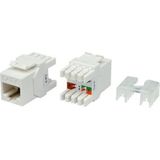 Uranium KJ-UC6-18044 CAT6 UTP 180 Derece Beyaz Keystone Jack