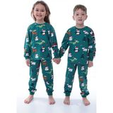 Uras Desing Kardan adam yılbaşı konsepti çocuk pijama takımı - Fıstık Yeşili - 3 - 4 Yaş