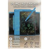 Uravas Store 20 Inc Renkli LCD Grafik Dijital Kalemli Çizim Tableti Yazı Tahta Not Yazma Eğitim Tableti Mavi
