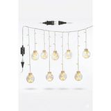 Uravas Store 3 Metre 10 Toplu Perde LED Işık - Gün Işığı Şeffaf Dekoratif Aydınlatma - 8 Fonksiyonlu LED