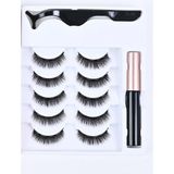 Uravas Store 3D Manyetik 10 Adet Takma Kirpik Seti 5 Çift + Likit Eyeliner Yapıştırıcı ve Kirpik Cımbızı Hediye