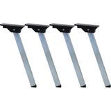 Uravas Store 4 Adet Sofra Ayağı 25 cm Metal Plastik Siyah Taban Katlanır Yer Sofrası Sini Altı Mobilya Ayak Masa