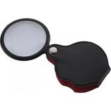 Uravas Store 5X-50MM-MINI Büyüteç Cepte Taşınan Optik Lens Katlanabilir Deri Kaplama XX1051 - --