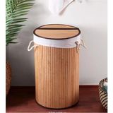 Uravas Store 60 Lt Katlanır Hasır Bambu Kirli Çamaşır Sepeti Katlanabilir Oyuncak Sepeti Banyo Sepeti Çamaşırlık (Sarı)