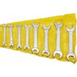 Uravas Store 8 Parça Anahtar Takımı Seti Ağzı Açık Çift Taraflı 6-22MM 6X7-8X9-10X11-12X13-14X15-16X17-18X19-20X22 Araba Motorsiklet Bisiklet Tamiri Somun Sıkma Aparatı Ingiliz Anahtarı