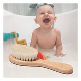 Uravas Store Ahşap Keçi Kılı Organik Bebek Banyo Tarağı