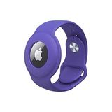 Uravas Store Airtag ile Uyumlu Anahtarlık Kordonu Kılıfı Silikon Band Lila