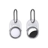 Uravas Store Airtag ile Uyumlu Silikon Anahtarlık Kılıfı Kopçaklı Karbon Desen 05 Beyaz
