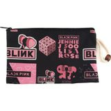 Uravas Store Alp Collection Blackpink K-Pop Desenli Kalemlik Fermuarlı Makyaj Çantası Orta Boy 12CM x 20CM