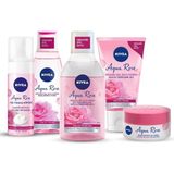 Uravas Store Aqua Rose Gül Suyu Içerikli Çeyiz Seti, Makyaj Temizleme Suyu ve Jeli, Yüz Yıkama Köpüğü, Tonik,krem