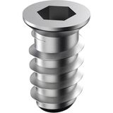 Uravas Store BADEM10 Metal Düz Dişli Dübel Ahşap Dübeli M6 8X20 Diş Çinko Mobilya Bağlantı Ünite Birleştirme (50 Adet)