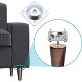 Uravas Store BADEM10 Mobilya Masa Zigon Sehpa Ayağı Metal Bağlantı Aparatı Düz Ayak Tabanı (12 Adet)