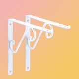 Uravas Store BADEM10 Raf Altı Raf Tutucu Ayak Ferforje Beyaz Ayarlanabilir Aparatlı 230 x 155 mm 2 Adet