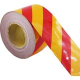 Uravas Store BADEM10 Reflektörlü Yapışkanlı Parlayan Fosfor Sarı Kırmızı Reflektif Düz Şerit Bant 10 cm 1 mt Ikaz Bandı