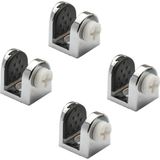 Uravas Store BADEM10 Tırnak Metal Cam Raf Tutucu Cam Etejer Menteşesi Krom Plastik Vidalı 8 mm (4 Adet)