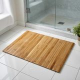 Uravas Store Bambu Banyo Matı, Kaydırmaz Tpe Tabanlı, Suya Dayanıklı, Rulo Yapılabilir, 45X68 Cm, Banyo ve Mutfak Için