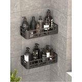 Uravas Store Banyo Düzenleyici Şampuanlık Sabunluk 2 Li Set Lamalı Güçlü Kaliteli Yapışkanlı Duş Rafı Organizer