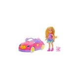 Uravas Store Barbie Chelsea Araç Barbie Chelsea Araç Seti, Sarışın Küçük Bebek, Oyuncak Araba ve Ayıcık Aksesuarı HXN05