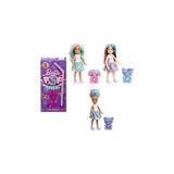Uravas Store Barbie Chelsea Pop Reveal Bebek Seti, Atıştırmalık Serisi, Kokulu Küçük Bebek, Karnına Bastırılabilen Evcil Hayvan Oyuncağı ve Renk Değişimi Eğlencesi Dahil 5 Farklı Sürpriz, JFY01
