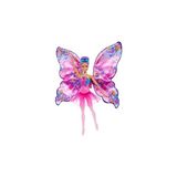 Uravas Store Barbie Kelebek Dansçı Bebek, Kanatlarını Açarak Kelebeğe Dönüşen 2'si 1 Arada Mor Saçlı Barbie Kelebek Dansçı Bebek, Saç Aksesuarı, Çıkarılabilen Tütü, HXJ10