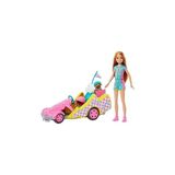 Uravas Store Barbie ve Stacie; Dönen Tekerlekleri Olan Go Kart Arabası, Köpek, Aksesuarlar ve Çıkartma Sayfası Dahil 9 Parçalık Oyun Seti, HRM08