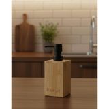 Uravas Store Barotti Bambu Sıvı Sabunluk, Dikdörtgen Tasarım, Siyah Pompalı, Banyo ve Mutfak Için Doğal Bambu Sabun Dağıtıcı
