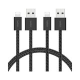 Uravas Store Belkin 2'li Örgülü Usb-A - Lightning Kablo, 1,5 M, Yumuşak, Esnek ve Hızlı Şarj Kablosu, iPhone 14 ve Önceki Modeller, 9. Nesil iPad ve Airpods ile Uyumlu, Siyah