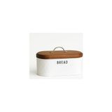 Uravas Store Beyaz Metal Ekmek Kutusu 33X18X18 cm | Ahşap Kapaklı Büyük Hacimli Ekmeklik | Gold Kulplu Modern Mutfak Depolama Kabı | Uzun Süre Taze Saklama