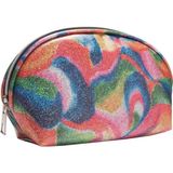 Uravas Store Bilger Cobra Simli Deri Pvc Eva Kaplı Kambur Pembe Makyaj Çantası