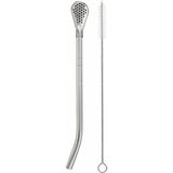 Uravas Store Busstier Süzgeç Uçlu Metal Pipet Seti, Filtreli Kaşık Pipet, Temizleme Fırçası Dahil, Kokteyl Sunum Bitki Çayı ve Yerba Mate (Bombilla) Için Tekrar Kullanılabilir Şık Tasarım