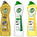 Uravas Store Cif Krem Temizleyici Set, Gold-Amonyak-Limon, 3'lü Karma Paket, 500ML, Ekstra Hızlı Durulama Özellikli, Yüzeylere Hassas