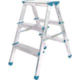 Uravas Store Çift Basamaklı Alüminyum Metal Merdiven Yükseklik 69CM Baş Genişlik 8cm