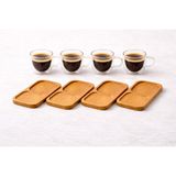 Uravas Store Çift Katmanlı 4'lü Espresso Cam Bardak Seti 80 ml & Tabak – 4’lü Set | Borosilikat Cam, Isı Yalıtımı, Bulaşık Makinesi Uyumlu, Türk Kahvesi Ristretto Macchiato Için