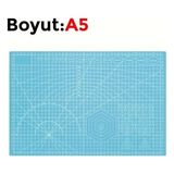 Uravas Store Çift Taraflı Yanmaz Kendini Onaran Kesim Matı - Boyut:-A5 (148X210) Ren Mavi