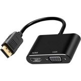 Uravas Store Coverzone Çoklayıcı Adaptör 2 In 1 Dp To VGA HDMI Kasa Bilgisayar Uyumlu Çevirici Adaptör Çok Portlu Çoklayıcı 2in1 Displayport To VGA HDMI ZR723