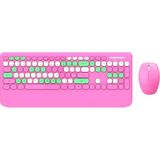 Uravas Store Coverzone Geezer Kablosuz Klavye Mouse Set 106 Tuşlu Ingilizce Q Notebook Laptop Uyumlu Ev ve Ofis Için Bilek Destekli USB Dongle ile Bağlantı G100 (Pembe)