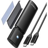 Uravas Store Coverzone Orico USB 10GBPS M.2 Nvme & Sata SSD Harici Kutu, Toolless Tasarım, Alüminyum Soğutuculu Enclosure, 2230–2280 Uyumlu, 4tb Destekli Yüksek Hızlı SSD Dönüştürücü | 1187