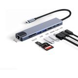 Uravas Store Daytona Cf-04 Macbook Uyumlu Type-C™ To 4K HDMI Tv Projeksiyon UHD 1080P 2* Type-C 3* USB Sd/tf RJ45 Ethernet Lan 8ın1 Çevirici Hub Adaptör