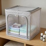 Uravas Store Deconox 30X30X30 cm Pvc Pencereli Çelik Destekli Raf Düzenleyici - Katlanabilir Modüler Kapaklı Dolap Içi Organizer Kutusu