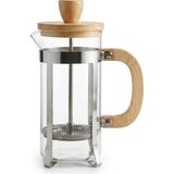 Uravas Store Deconox 350 ml French Press Kahve ve Bitki Çayı Demliği - Paslanmaz Çelik Iç Yapı, Akasya Veya Bambu Ahşap Detay Seçenekleriyle Lüks Borosilikat Cam Tasarım (Bambu Kulp)