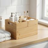 Uravas Store Deconox 3'lü Modüler Bambu Organizer Set - Üst Üste Geçebilen Çok Amaçlı Çekmece Içi ve Masaüstü Düzenleyici Kutu - Banyo, Mutfak ve Ofis Için Ahşap Saklama Seti