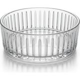 Uravas Store Deconox Pupa Model El Yapımı Üfleme Cam Sunum Kasesi - Optikli (Çizgili) Dekoratif Salata, Meyve ve Meze Kasesi (14X6 Cm)