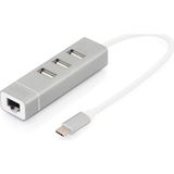 Uravas Store Digitus DA-70253 USB Type-C 3-Port Hub + Hizli Ethernet Lan Cevirici