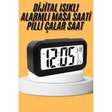 Uravas Store Dijital Masa Saati Takvim Çalar Saat Alarmlı Işıklı LED Ekran Pilli