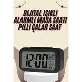 Uravas Store Dijital Masa Saati Termometreli Takvim Çalar Saat LED Ekran Pilli