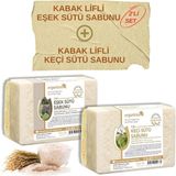 Uravas Store Doğal Kabak Lifli Eşek Sütü Sabunu ve Kabak Lifli Keçi Sütü Sabunu 2'li Set