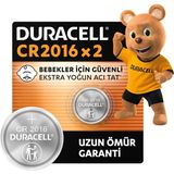 Uravas Store Duracell 2016 Lityum Düğme Piller (2’li Paket) 3V, Bebek Güvenlik Teknolojisi, Anahtarlık, Ev Tipi Kumandalar, Akıllı Bilekliklerde Kullanım, Bebek Güvenlikli Paketleme